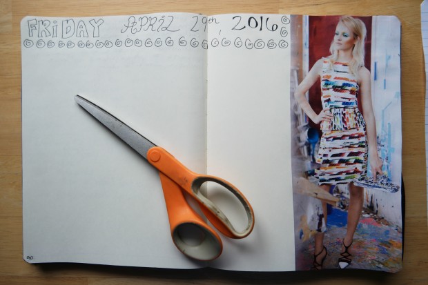 Art journaling in my creative notebook. Collage ephemera.
